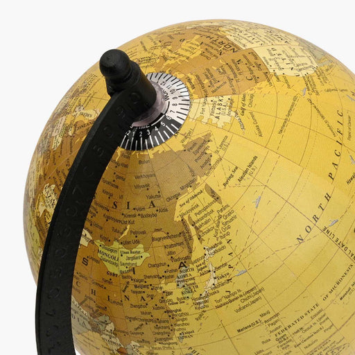 Buy Globe - Vintage World Globe Rotating With Wooden Stand For Table Decor by Casa decor on IKIRU online store