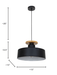 Buy Hanging Lights - 13-inch Black Modern Nordic Pendant Light with Wooden Base - by Fos Lighting on IKIRU online store