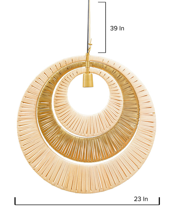 Buy Hanging Lights - 3D Franklin Rattan Pendant Light by House of Trendz on IKIRU online store