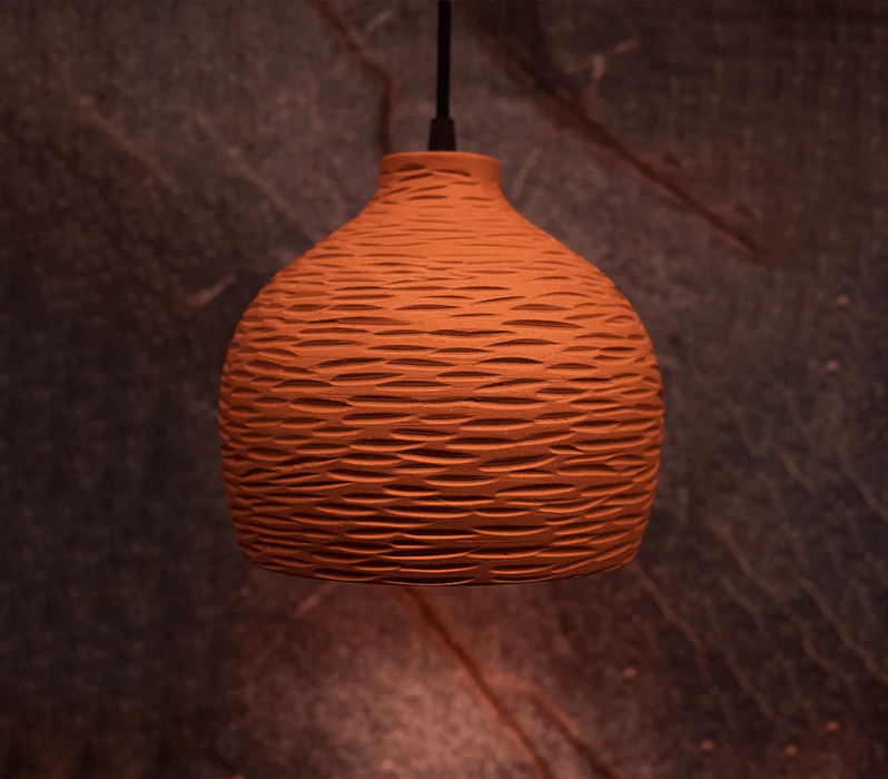 Buy Hanging Lights - Aesthetic Walnut Terracotta Hanging Light For Living Room by Trance Terra on IKIRU online store