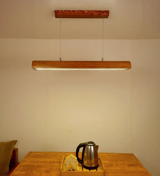 Buy Hanging Lights - Alba Brown Wooden Led Hanging Lamp for Home Decor | Pendant Lights by Symplify on IKIRU online store