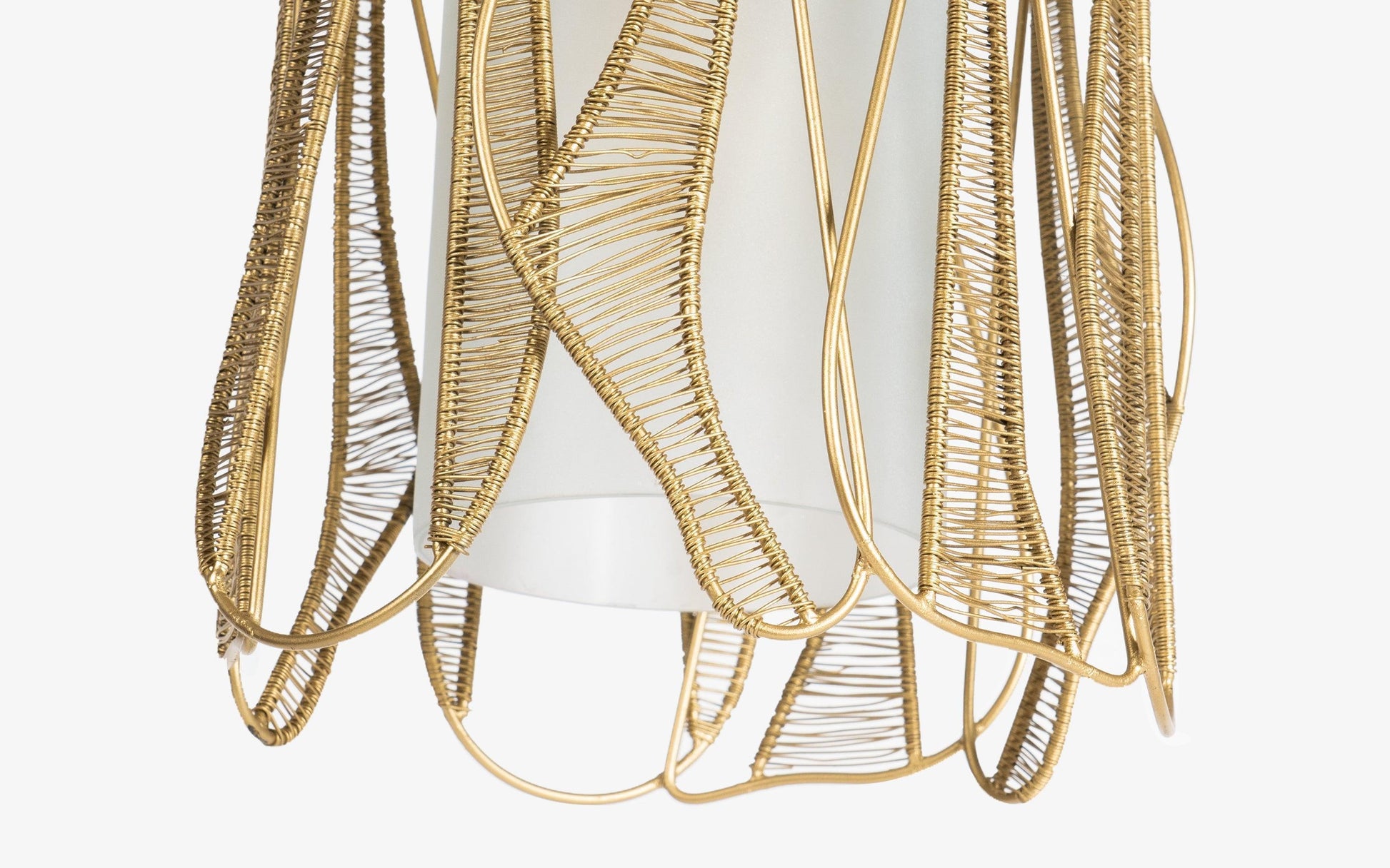 Buy Hanging Lights - Aponi Gold Metallic & Glass Finish Tall Hanging Lamp Light For Living Room & Home by Orange Tree on IKIRU online store