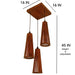 Buy Hanging Lights - Billet Brown Wooden Cluster Hanging Light by Symplify on IKIRU online store