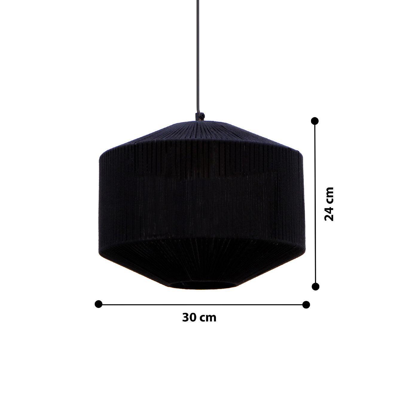 Buy Hanging Lights - Black Iron And Woven Rope Bela Hanging Lamp | Pendant Light For Home Decor by Home Blitz on IKIRU online store