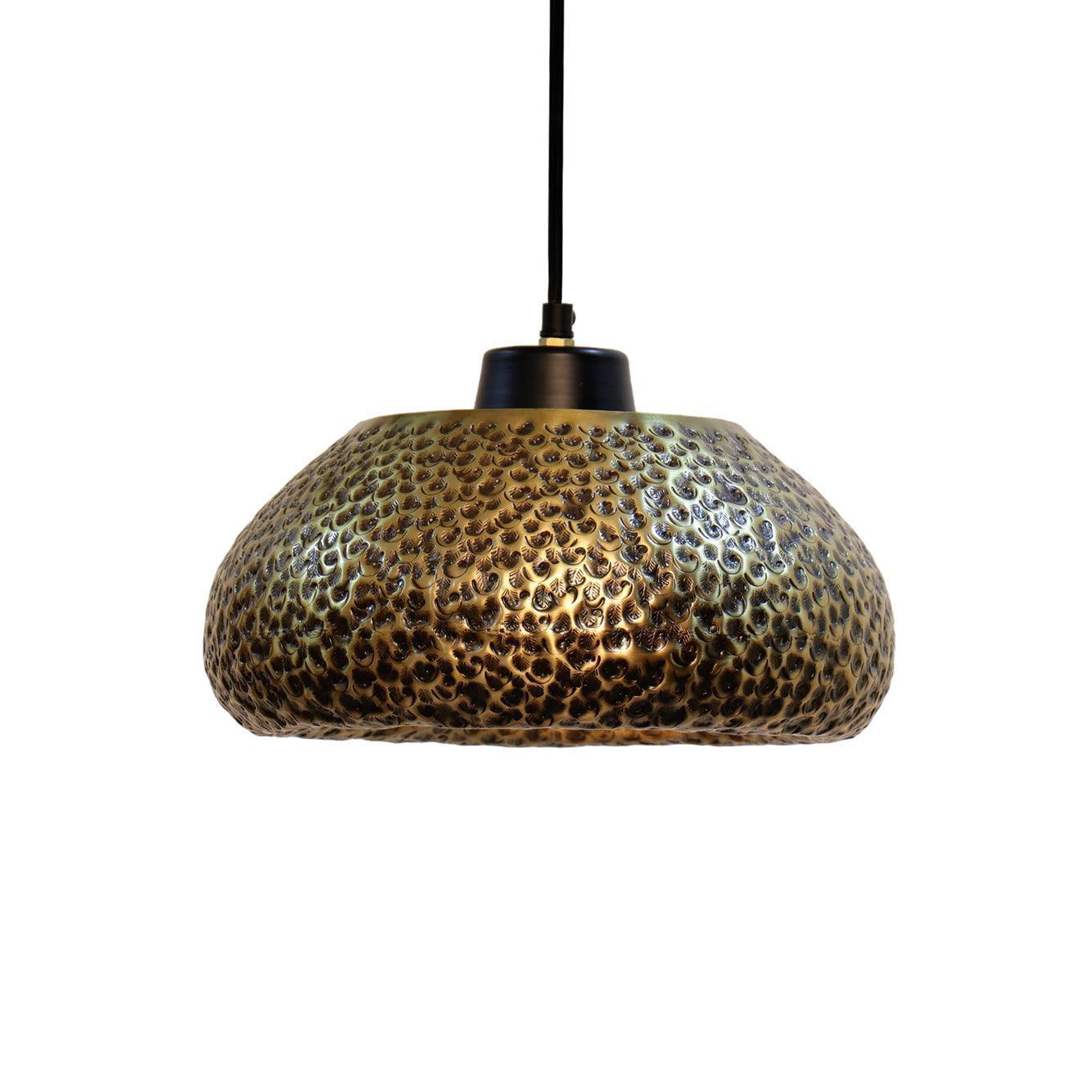 Buy Hanging Lights - Brass Finish Folklore Hanging Light | Pendant Lamp with Bulb For Home Decor by Home Blitz on IKIRU online store