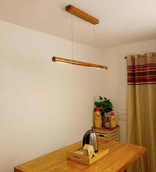 Buy Hanging Lights - Cannula 36 Brown Wooden LED Hanging Lamp by Symplify on IKIRU online store