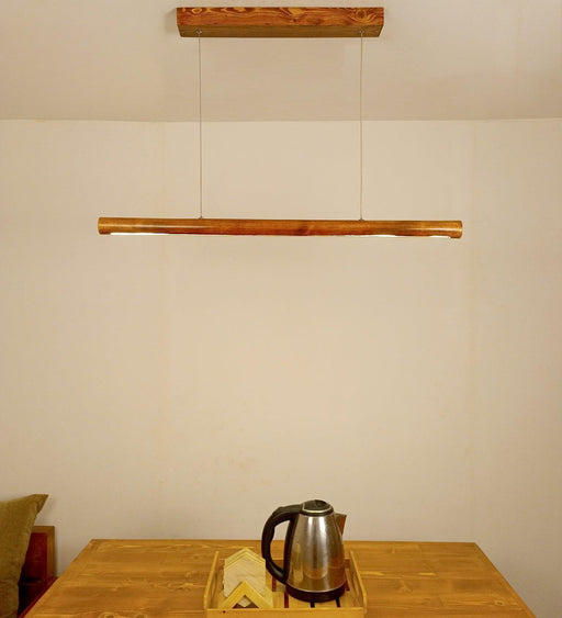 Buy Hanging Lights - Cannula 36 Brown Wooden LED Hanging Lamp by Symplify on IKIRU online store