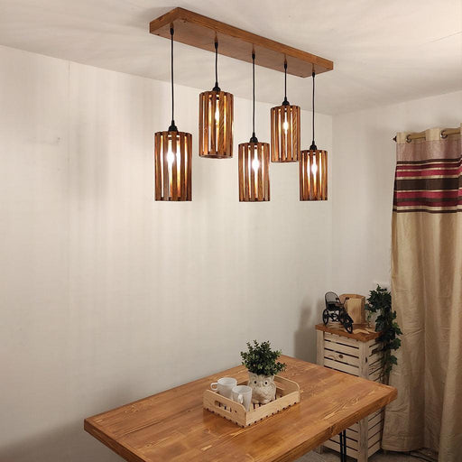 Buy Hanging Lights - Casa Wooden 5 Series Hanging Light for Home Decor | Pendant Lamp by Symplify on IKIRU online store