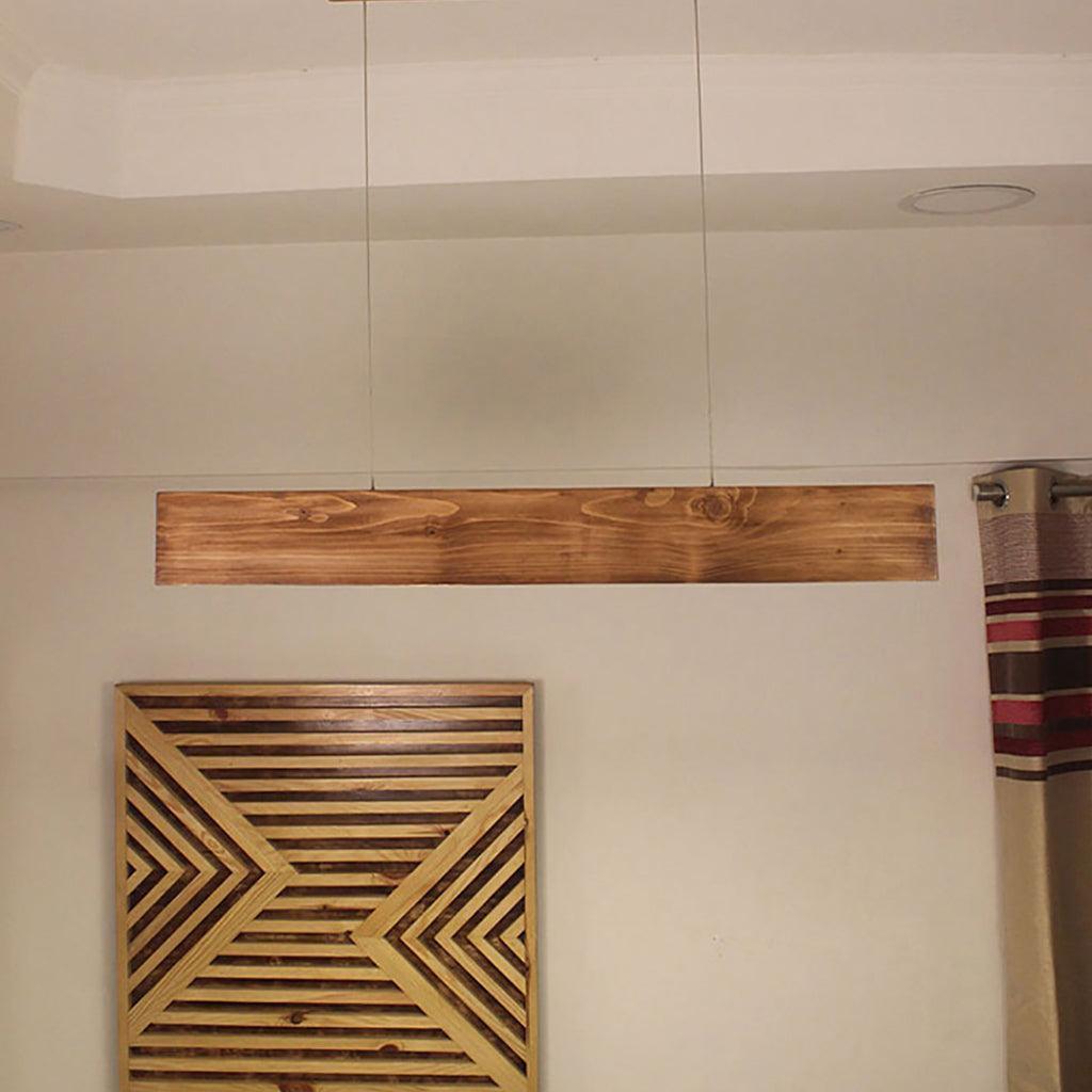 Buy Hanging Lights - Clara Brown Wooden Led Hanging Lamp for Home Decor | Pendant Lamp by Symplify on IKIRU online store