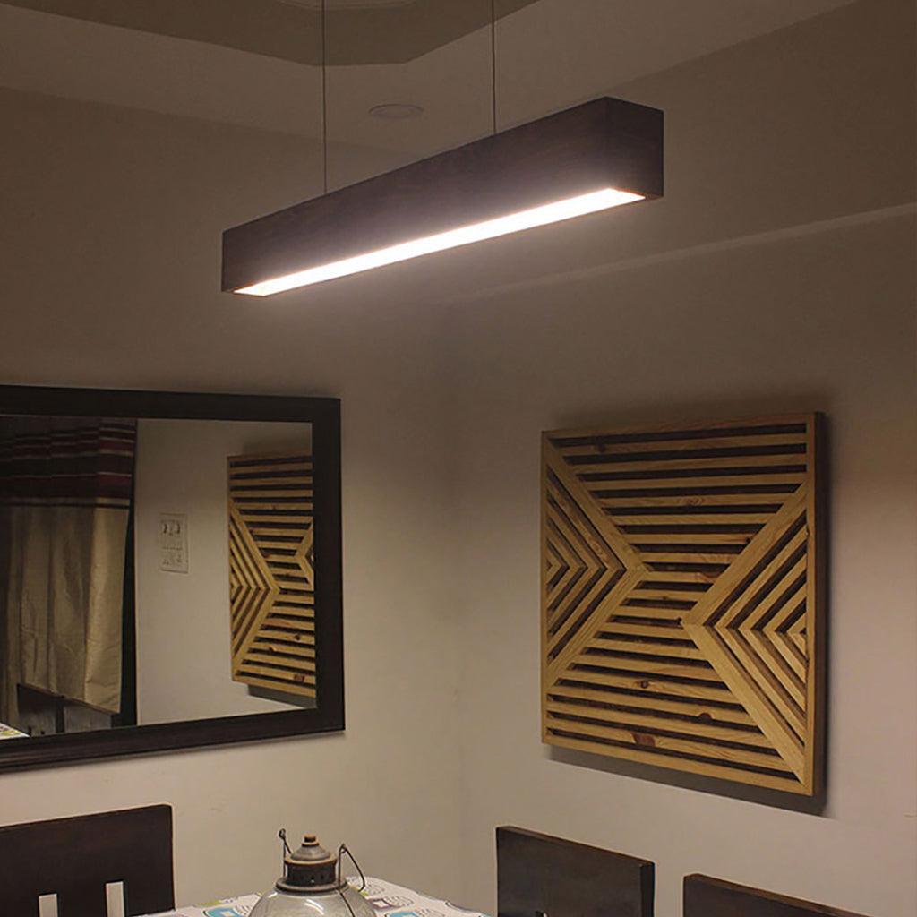 Buy Hanging Lights - Clara Brown Wooden Led Hanging Lamp for Home Decor | Pendant Lamp by Symplify on IKIRU online store