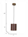 Buy Hanging Lights - Contemporary Leather Brown Cylindrical Pendant Hanging Light Lamp For Home by Fos Lighting on IKIRU online store