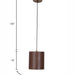 Buy Hanging Lights - Contemporary Leather Brown Cylindrical Pendant Hanging Light Lamp For Home by Fos Lighting on IKIRU online store