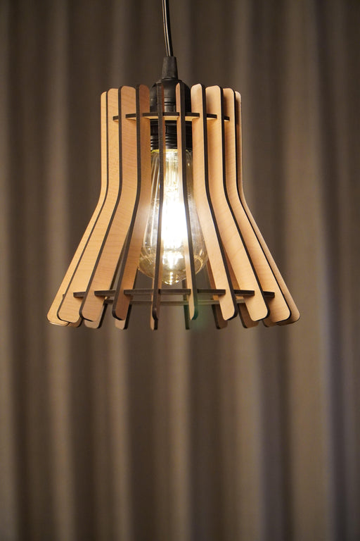 Buy Hanging Lights - Debonair Decorative Hanging Light Fixture | Wooden Pendant Lampshade For Bedroom & Dining Room Decor by Teesha on IKIRU online store