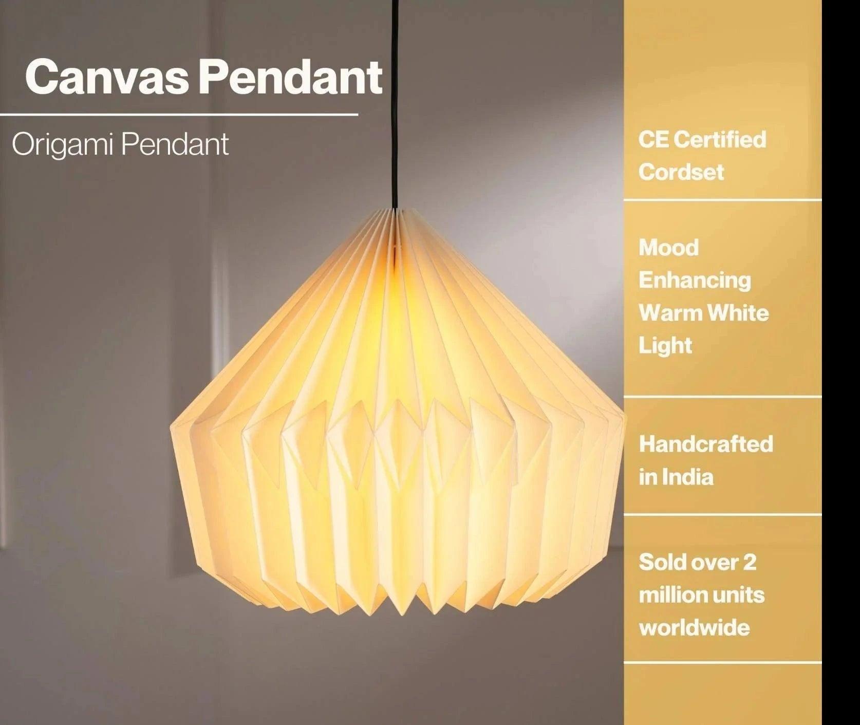 Buy Hanging Lights - Decorative Origami Hanging Lamp Off White | Modern Pendant Light For Decor by Fig on IKIRU online store