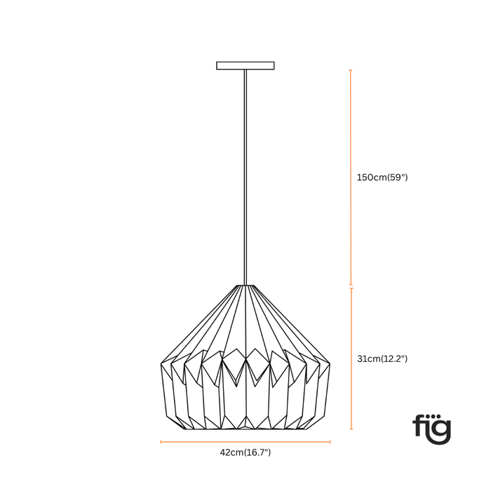 Buy Hanging Lights - Decorative Origami Hanging Lamp Off White | Modern Pendant Light For Decor by Fig on IKIRU online store