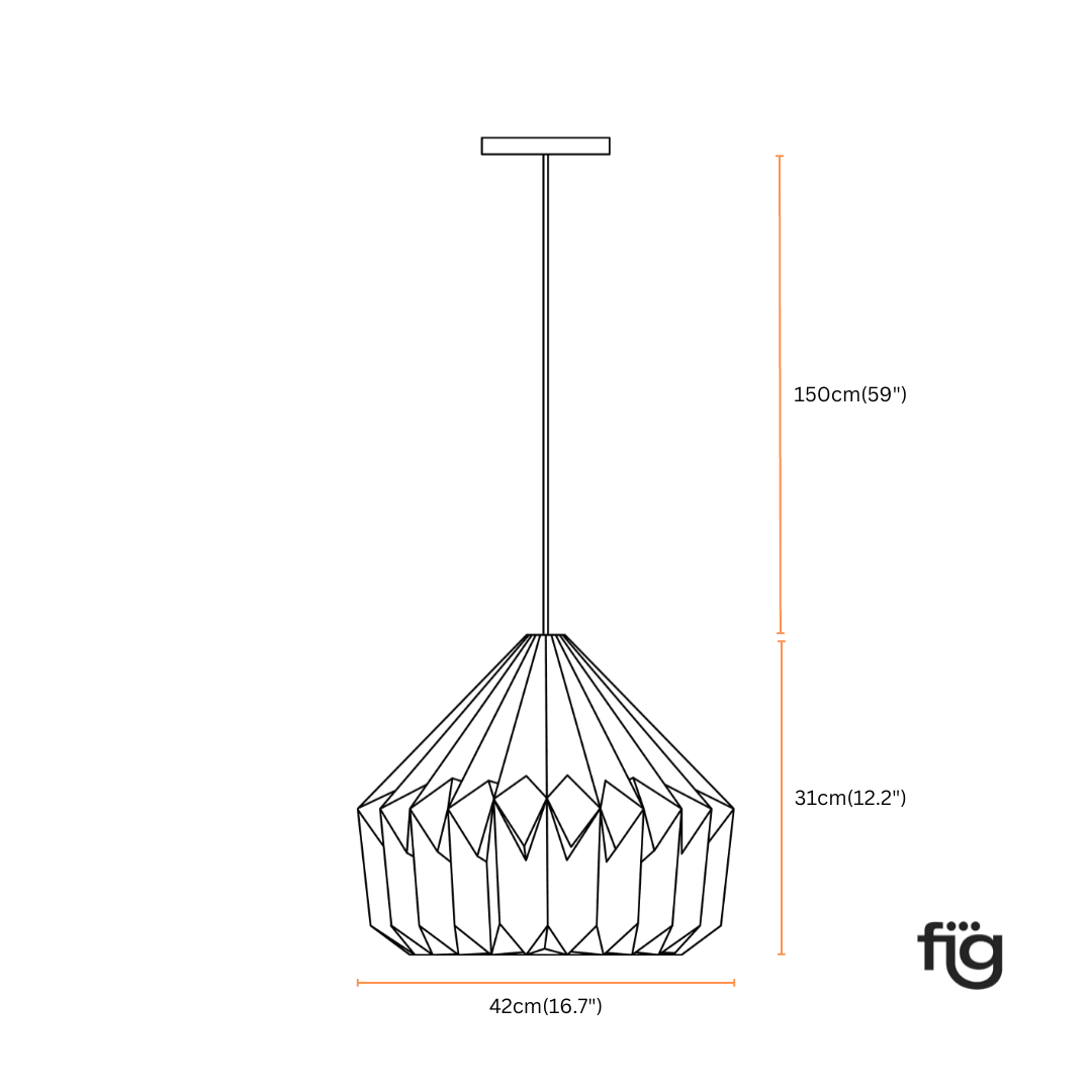 Buy Hanging Lights - Decorative Origami Hanging Lamp Off White | Modern Pendant Light For Decor by Fig on IKIRU online store