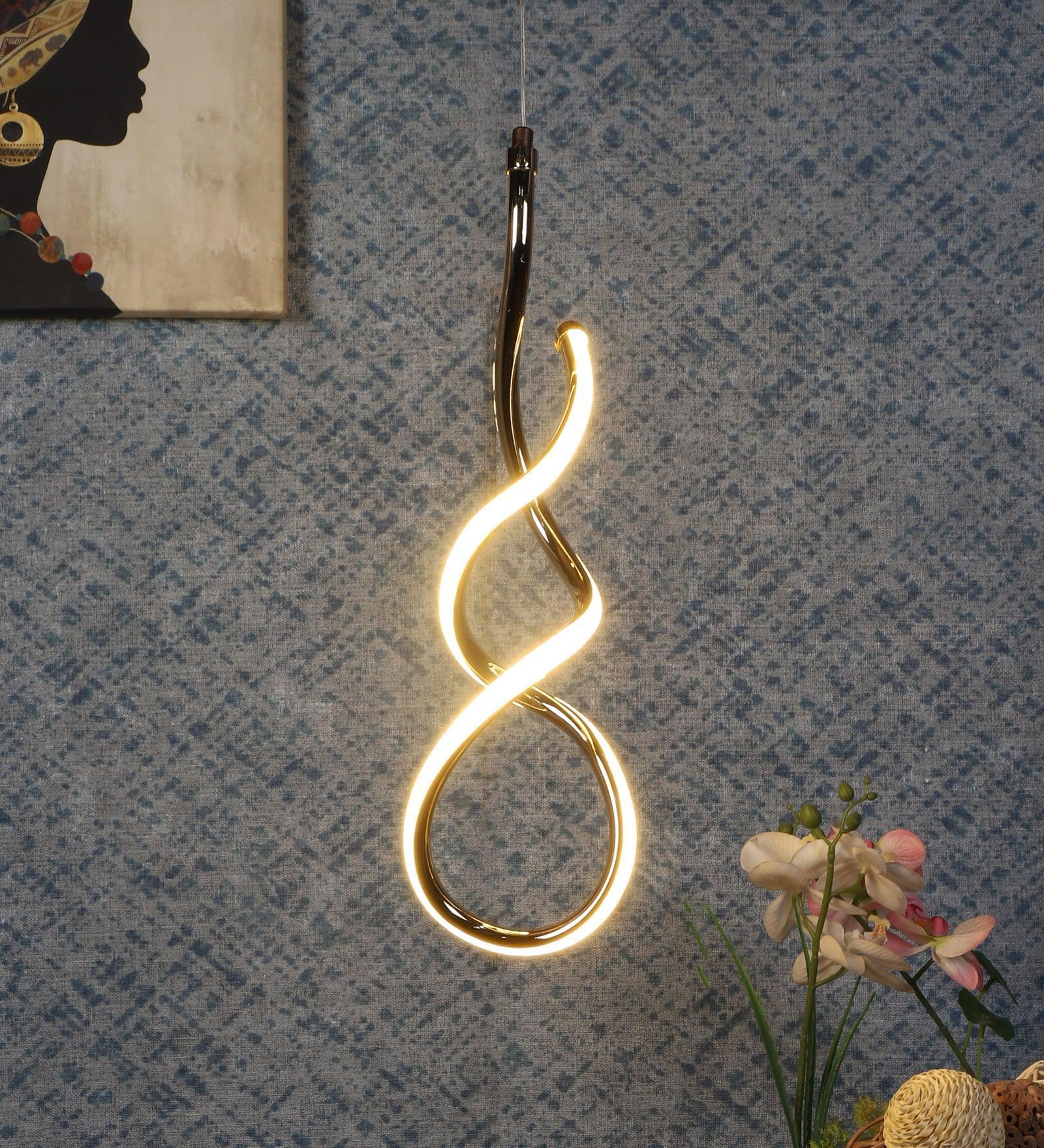 Buy Hanging Lights - Decorative Unique Snake Hanging Light | Metallic & Acrylic Pendant Lamp For Living Room & Home by ELIANTE by Jainsons Lights on IKIRU online store