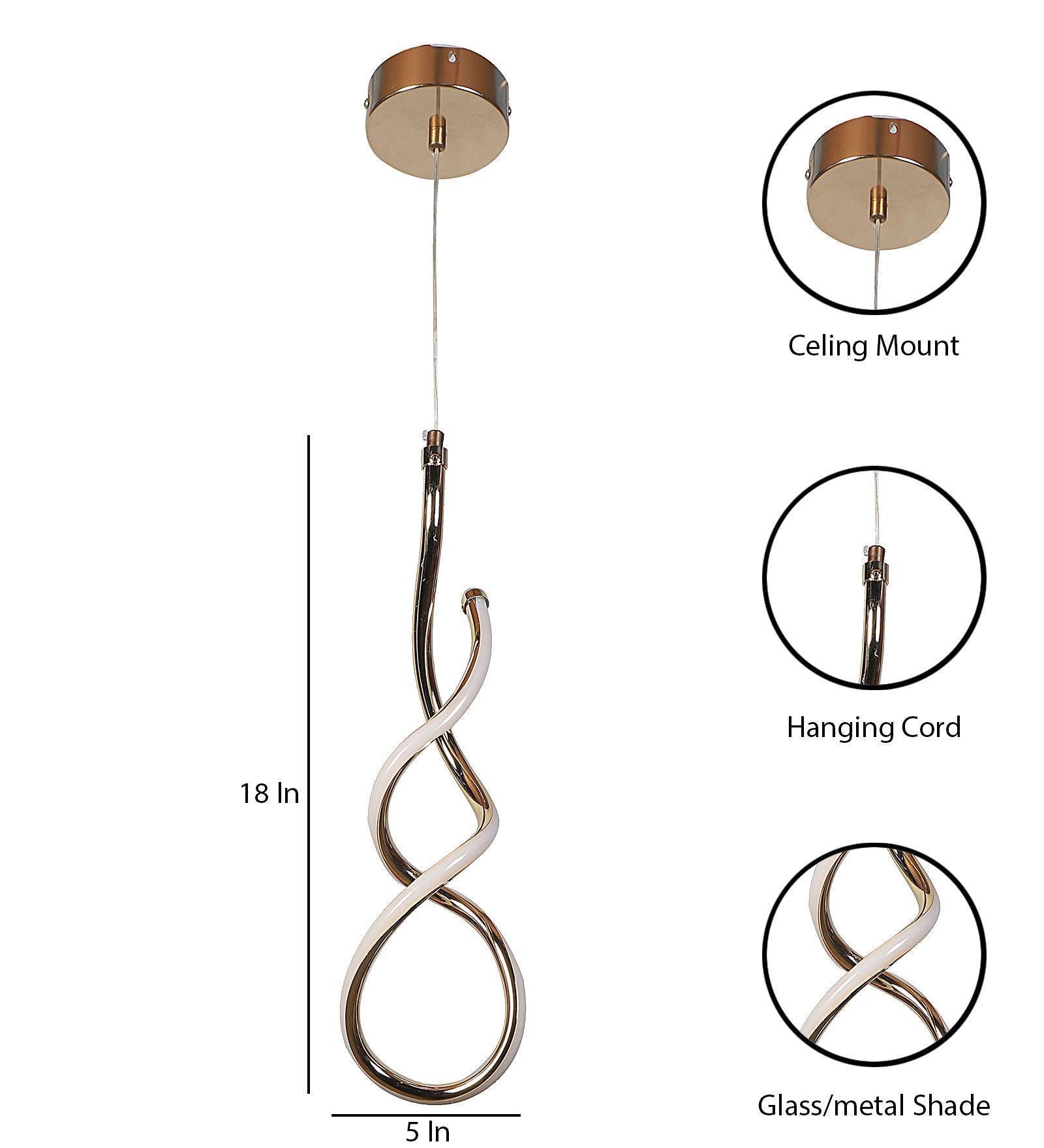 Buy Hanging Lights - Decorative Unique Snake Hanging Light | Metallic & Acrylic Pendant Lamp For Living Room & Home by ELIANTE by Jainsons Lights on IKIRU online store