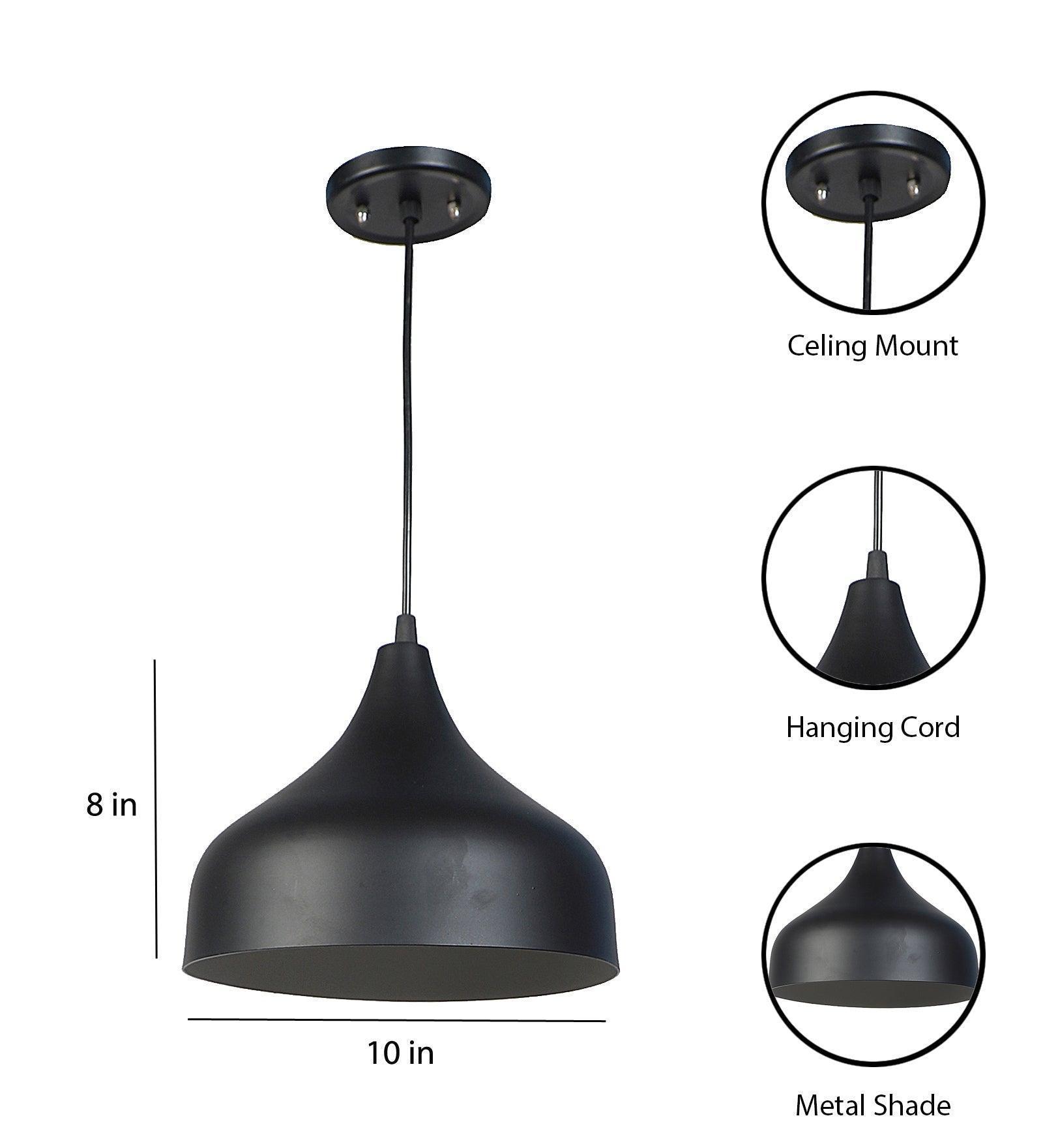 Buy Hanging Lights - Dino Black Hanging Light | Decorative Pendant Lamp For Living Room & Bedroom by ELIANTE by Jainsons Lights on IKIRU online store