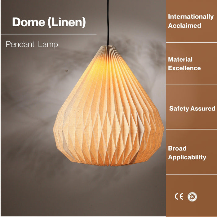 Buy Hanging Lights - Dome Pendant Linen Lampshade | Hanging Lamp by Fig on IKIRU online store