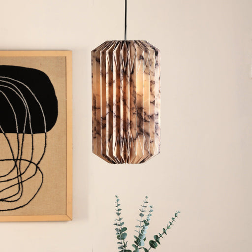 Buy Hanging Lights - Marble Print Drum Pendant Lamp | Hanging Lights by Fig on IKIRU online store