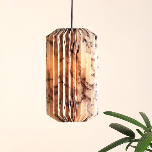 Buy Hanging Lights - Marble Print Drum Pendant Lamp | Hanging Lights by Fig on IKIRU online store