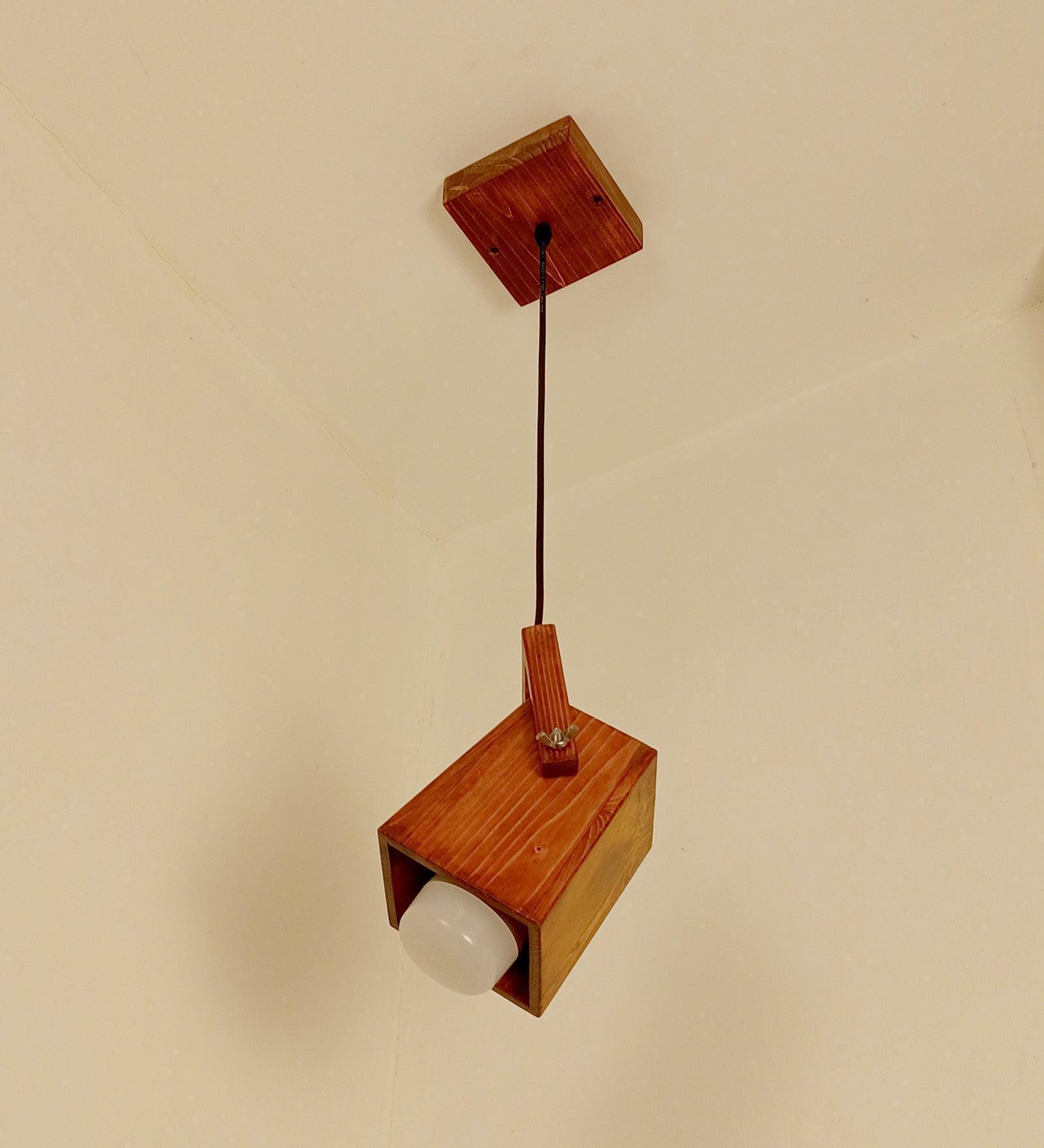 Buy Hanging Lights - Focal Brown Wooden Single Hanging Light by Symplify on IKIRU online store