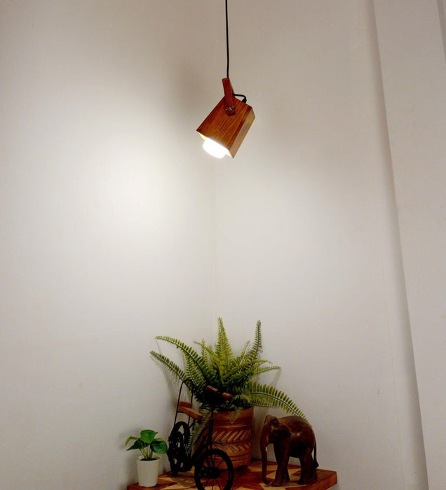 Buy Hanging Lights - Focal Brown Wooden Single Hanging Light by Symplify on IKIRU online store