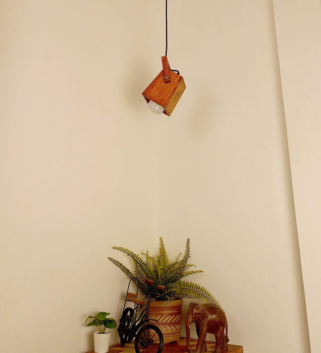 Buy Hanging Lights - Focal Brown Wooden Single Hanging Light by Symplify on IKIRU online store