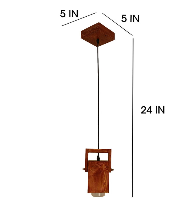 Buy Hanging Lights - Focal Brown Wooden Single Hanging Light by Symplify on IKIRU online store