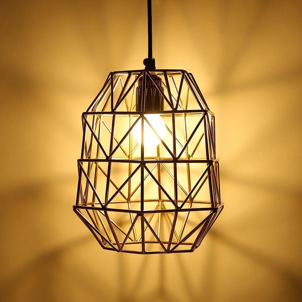 Buy Hanging Lights - Geometric Hanging Lamp For Decor Metallic Gold Finish by Home4U on IKIRU online store