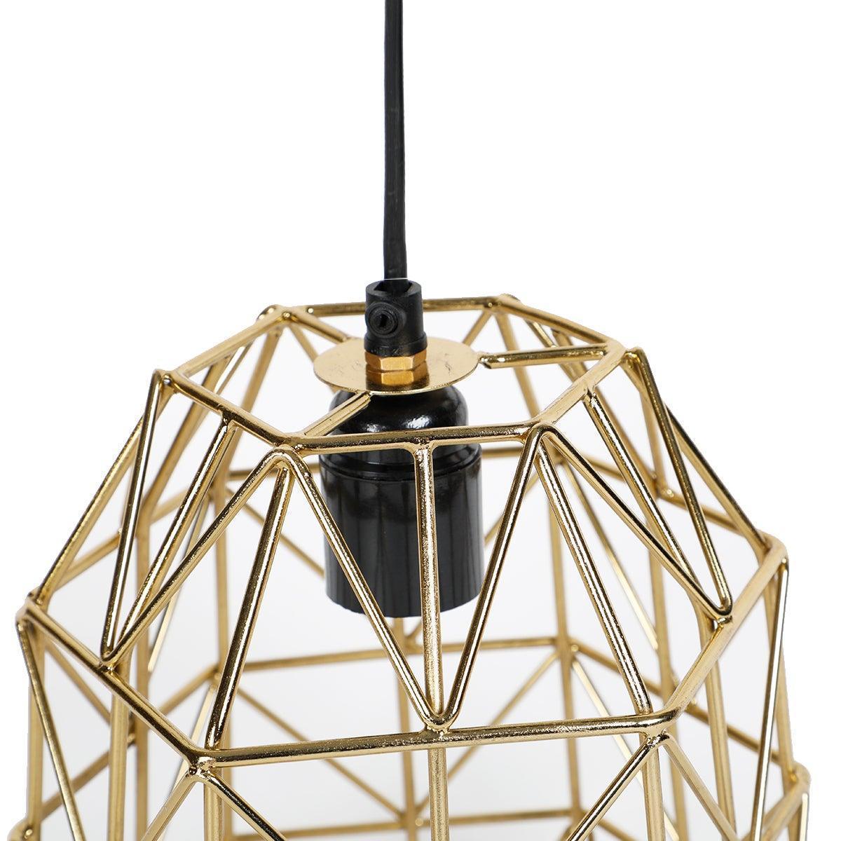 Buy Hanging Lights - Geometric Hanging Lamp For Decor Metallic Gold Finish by Home4U on IKIRU online store