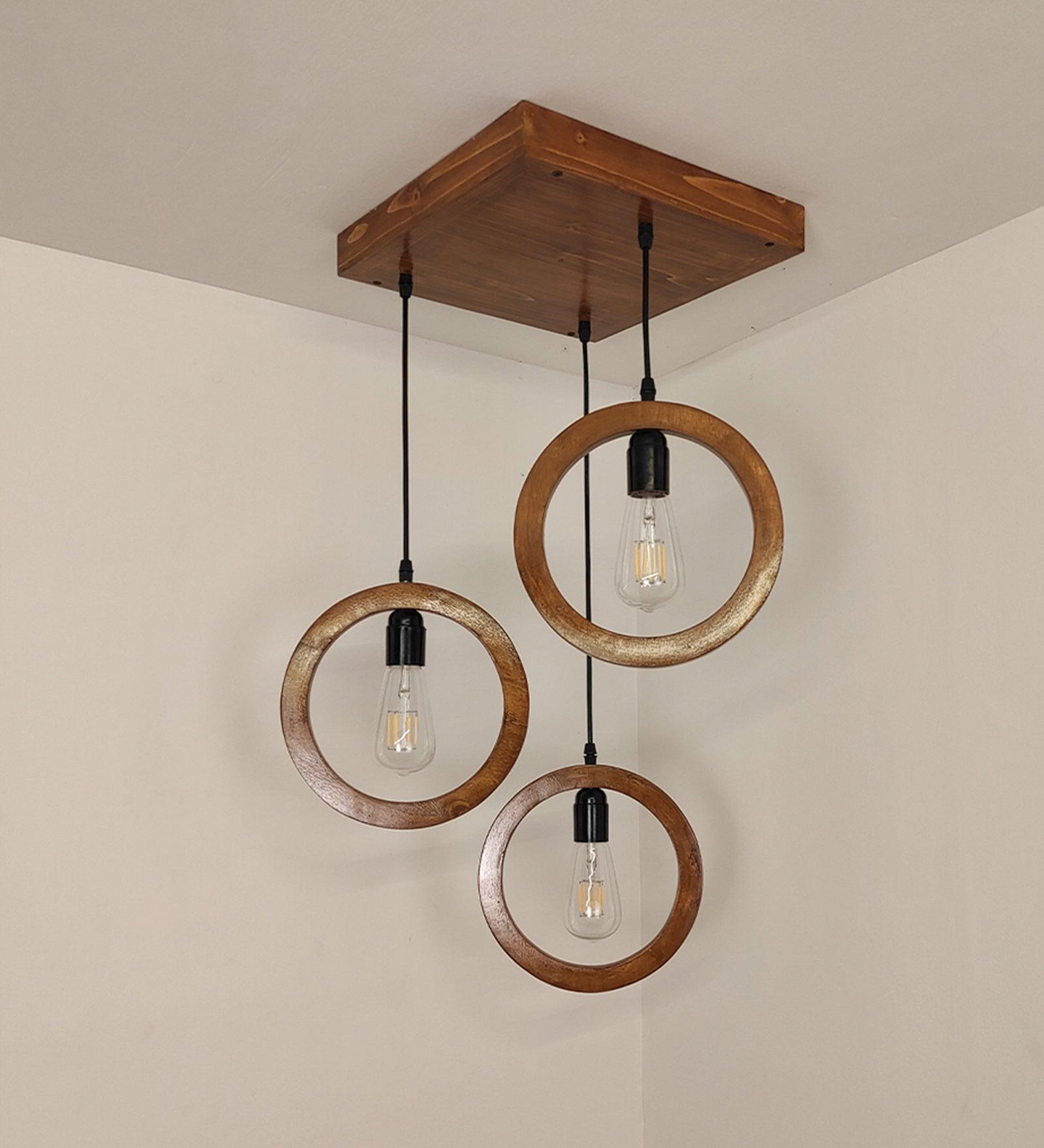 Buy Hanging Lights - Halo Brown Cluster Hanging Light for Living Room | Wall Mounted Lamp by Symplify on IKIRU online store