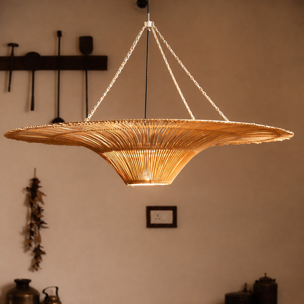 Buy Hanging Lights - Handmade Giant Umbrella Pendant Lampshade | Stylish Hanging Lamp Light For Home Decor by Tesu on IKIRU online store