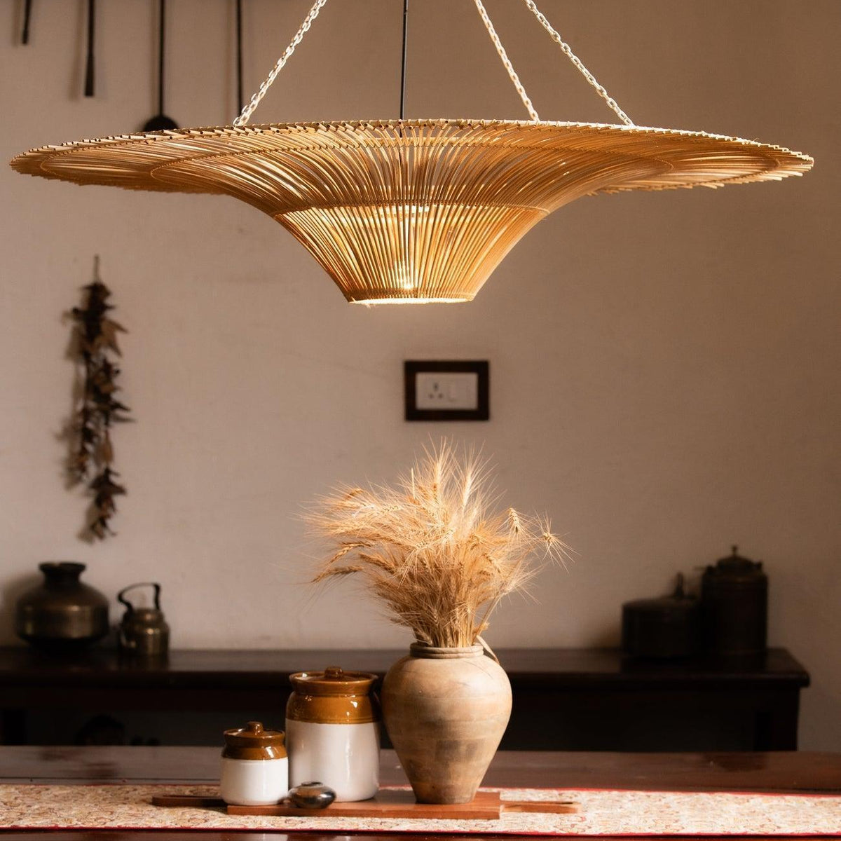 Handmade Giant Umbrella Pendant Lampshade | Stylish Hanging Lamp Light For Home Decor