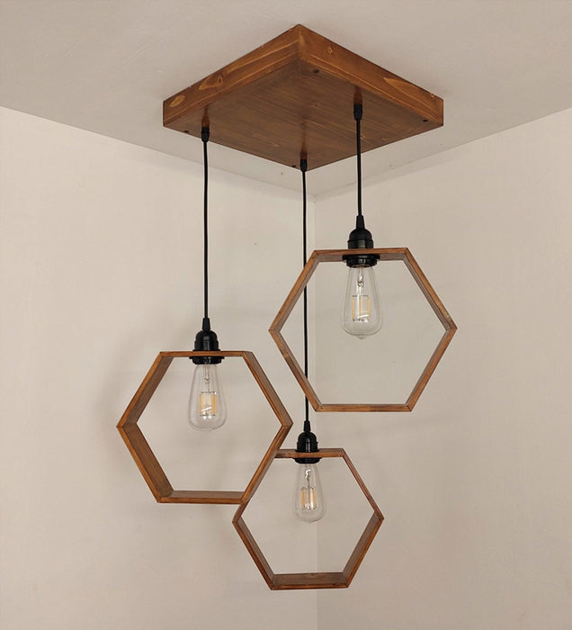 Buy Hanging Lights - Hexagram Brown Cluster Hanging Light by Symplify on IKIRU online store