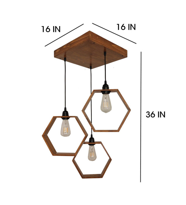 Buy Hanging Lights - Hexagram Brown Cluster Hanging Light by Symplify on IKIRU online store