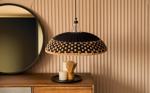 Buy Hanging Lights - Ishana Black Natural Finish Decorative Hanging Lamp | Pendant Light For Home Decor by Orange Tree on IKIRU online store