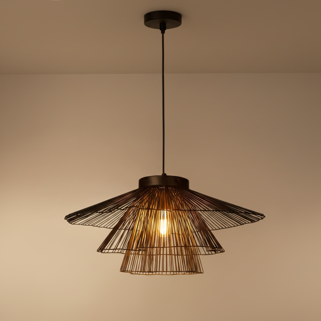 Klimt Classic Big Hanging Lamp | Black Iron Single Ceiling Light For Home Decor