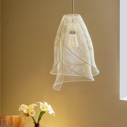 Buy Hanging Lights - Lily Elegant Off-white Pendant Hanging Lamp For Dining Room & Home Decor by Orange Tree on IKIRU online store