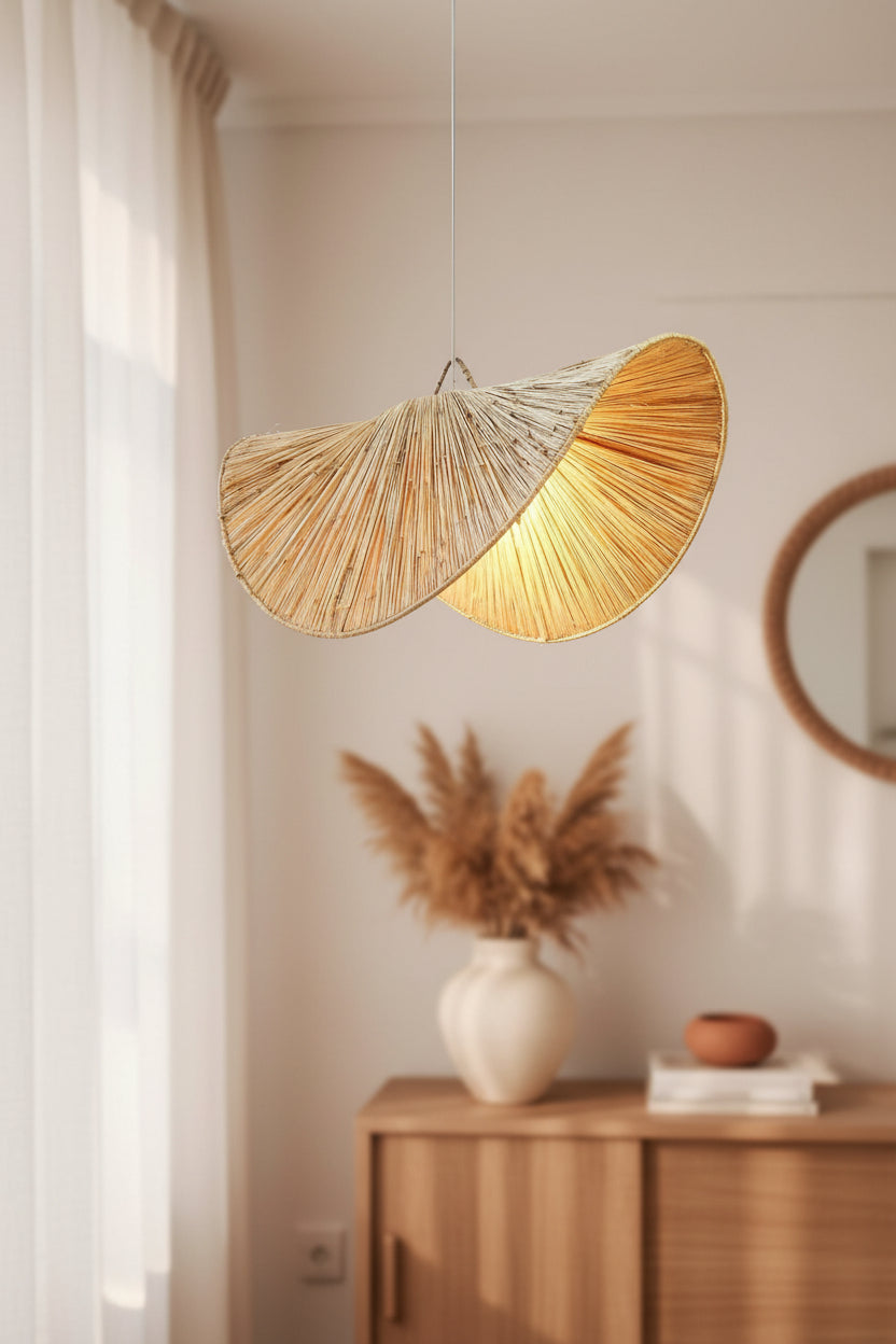 Buy Hanging Lights - Luxurious Grass Wave Hanging Lampshade | Rattan Pendant Light For Office & Home by Tesu on IKIRU online store