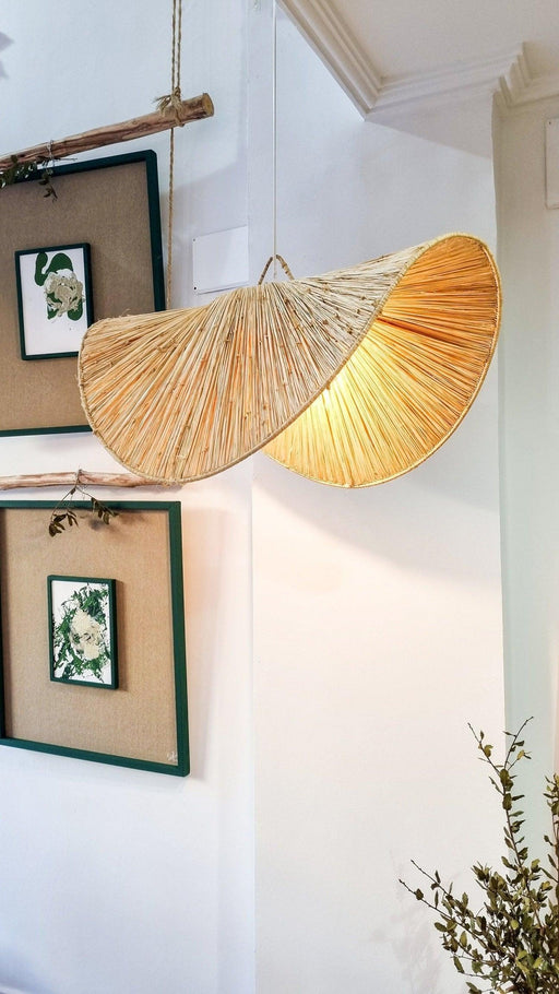 Buy Hanging Lights - Luxurious Grass Wave Hanging Lampshade | Rattan Pendant Light For Office & Home by Tesu on IKIRU online store