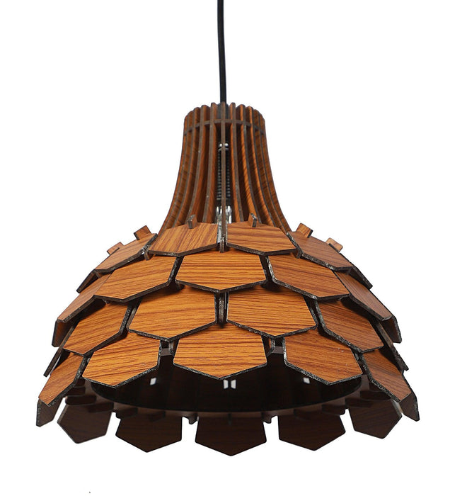 Buy Hanging Lights - Minimal Wooden Hanging Lamp | Decorative Pendant Light For Home & Living Room Decor by ELIANTE by Jainsons Lights on IKIRU online store