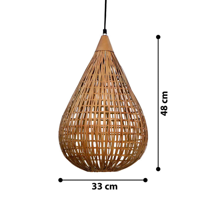Buy Hanging Lights - Natural Wooden & Iron Orion Water Drop Hanging Light | Pendant Lamp For Home by Home Blitz on IKIRU online store