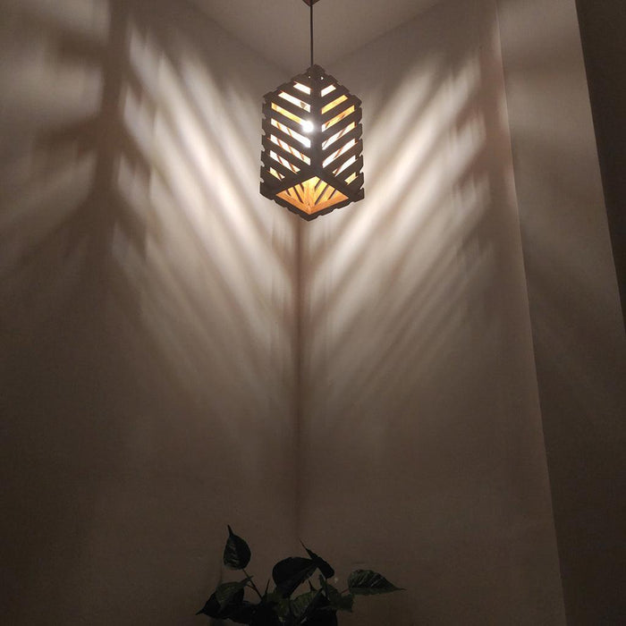 Buy Hanging Lights - Oblique Wooden Single Hanging Light by Symplify on IKIRU online store