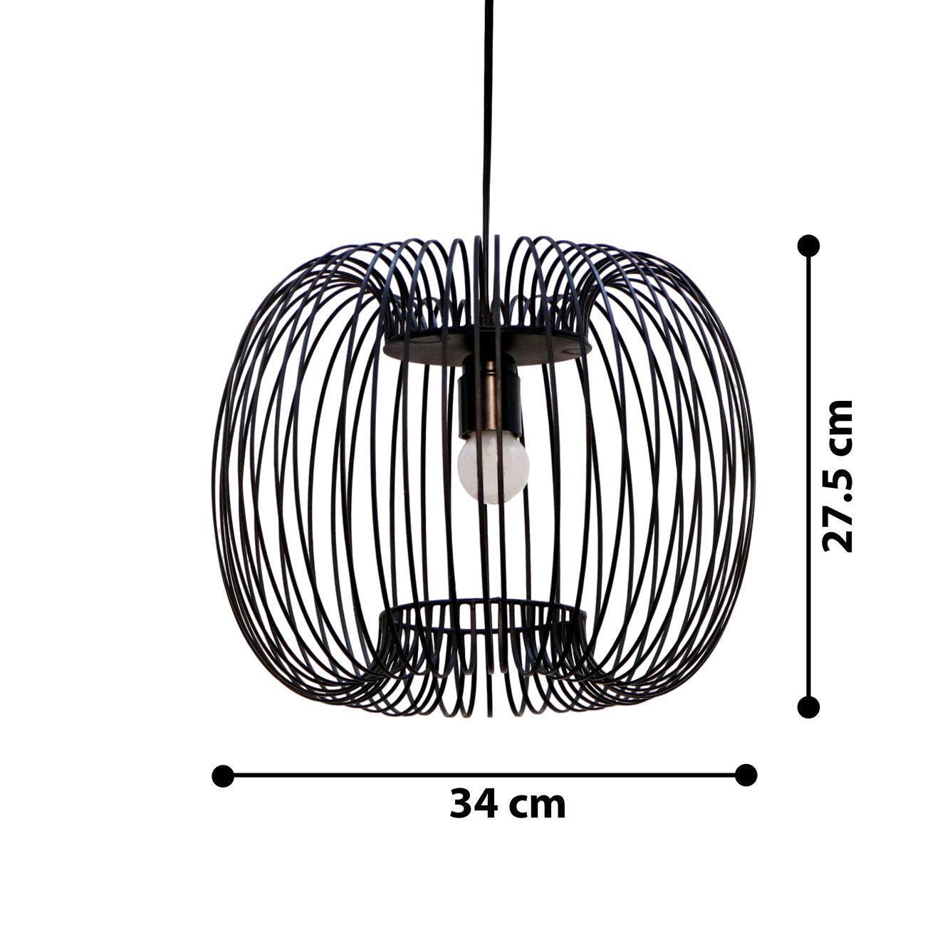 Buy Hanging Lights - Powder Coat Black Iron Zura Bubble Pressed Hanging Lamp Light For Home Decor by Home Blitz on IKIRU online store