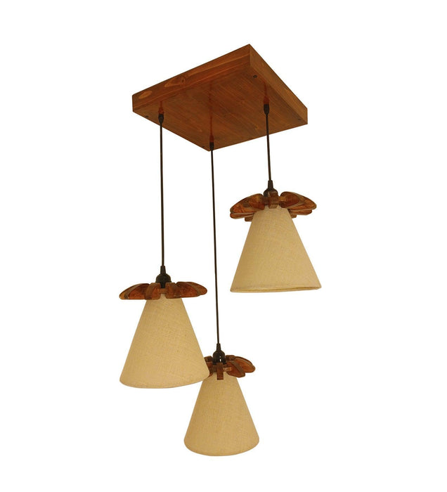 Buy Hanging Lights - Propel Brown Wooden Cluster Hanging Light by Symplify on IKIRU online store