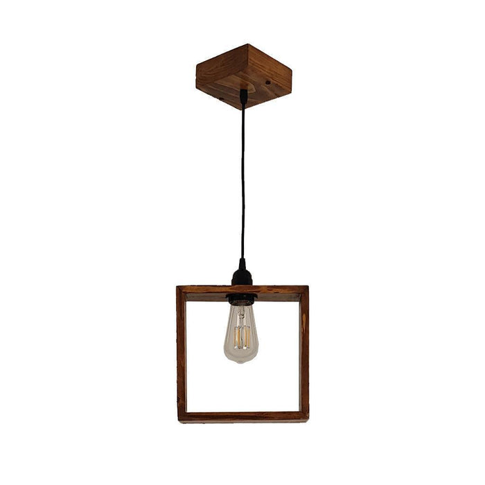 Buy Hanging Lights - Quattro Brown Wooden Single Hanging Light by Symplify on IKIRU online store