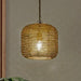 Buy Hanging Lights - Rustic Knitted Mesh Drum Pendant Light | Golden Hanging Lamp For Living Room by Fos Lighting on IKIRU online store