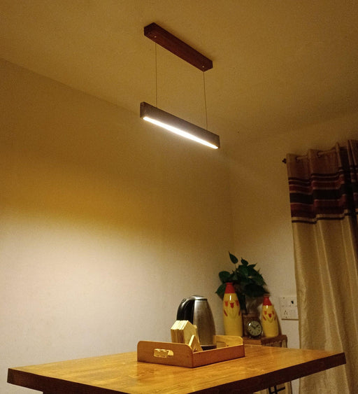 Buy Hanging Lights - Slimline 24 Brown Wooden LED Hanging Lamp by Symplify on IKIRU online store